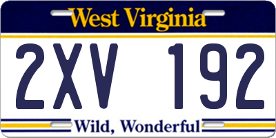WV license plate 2XV192