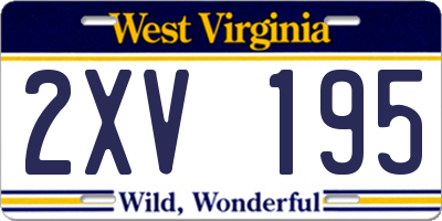 WV license plate 2XV195
