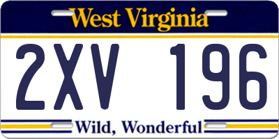 WV license plate 2XV196