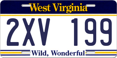 WV license plate 2XV199