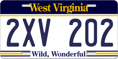 WV license plate 2XV202