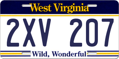 WV license plate 2XV207