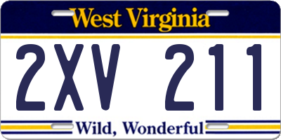 WV license plate 2XV211