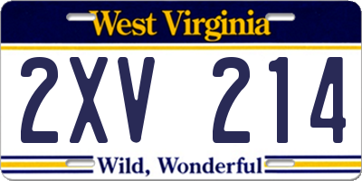 WV license plate 2XV214