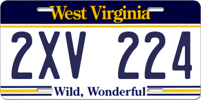 WV license plate 2XV224