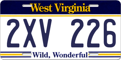 WV license plate 2XV226