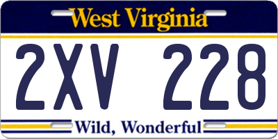 WV license plate 2XV228