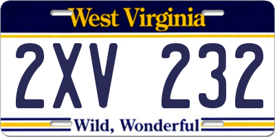 WV license plate 2XV232