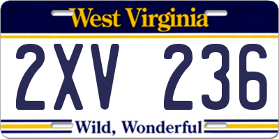 WV license plate 2XV236