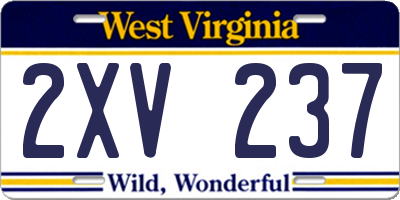 WV license plate 2XV237