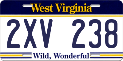 WV license plate 2XV238