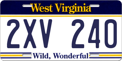 WV license plate 2XV240