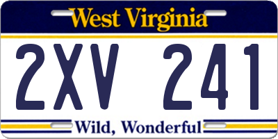 WV license plate 2XV241