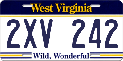 WV license plate 2XV242