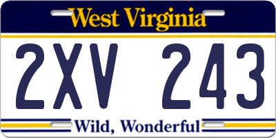 WV license plate 2XV243
