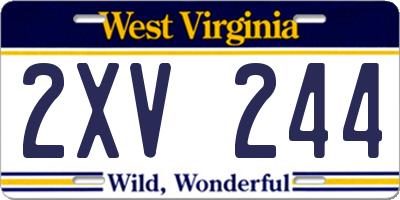 WV license plate 2XV244