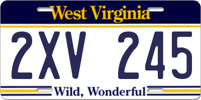 WV license plate 2XV245