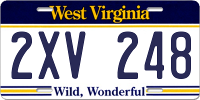 WV license plate 2XV248