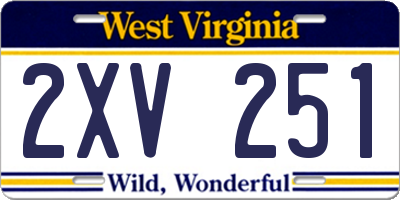 WV license plate 2XV251