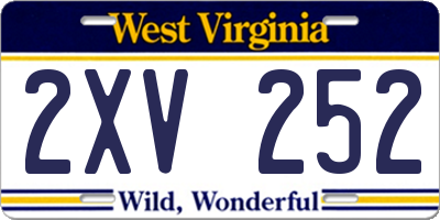 WV license plate 2XV252