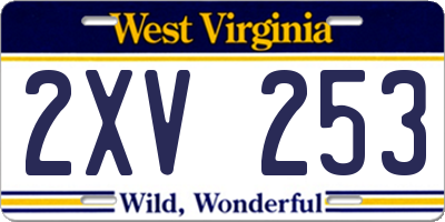 WV license plate 2XV253