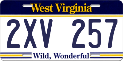 WV license plate 2XV257