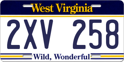 WV license plate 2XV258