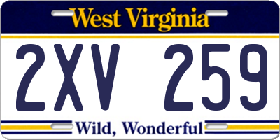 WV license plate 2XV259