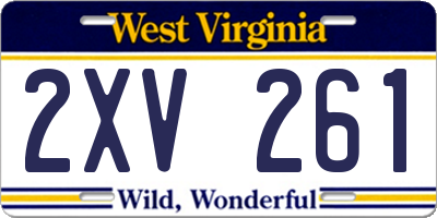 WV license plate 2XV261