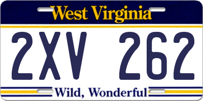 WV license plate 2XV262