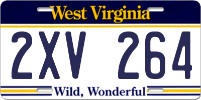WV license plate 2XV264
