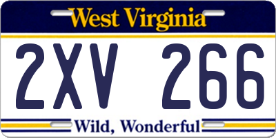 WV license plate 2XV266
