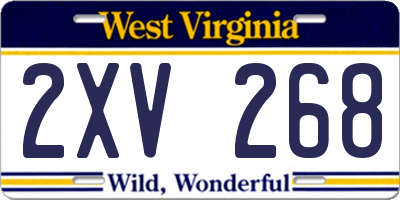 WV license plate 2XV268