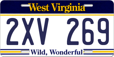 WV license plate 2XV269