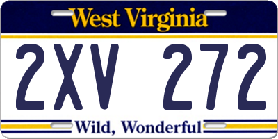 WV license plate 2XV272