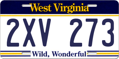 WV license plate 2XV273