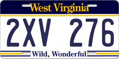 WV license plate 2XV276