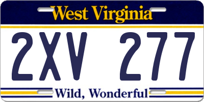 WV license plate 2XV277