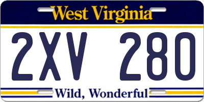 WV license plate 2XV280