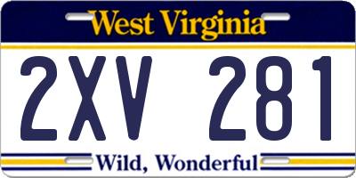 WV license plate 2XV281