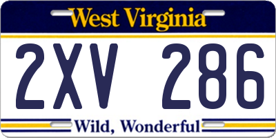 WV license plate 2XV286