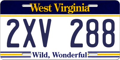 WV license plate 2XV288