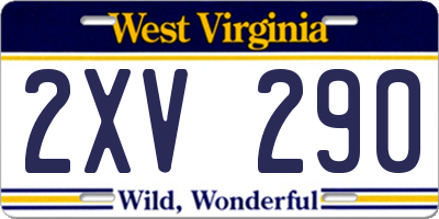 WV license plate 2XV290