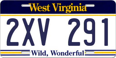 WV license plate 2XV291