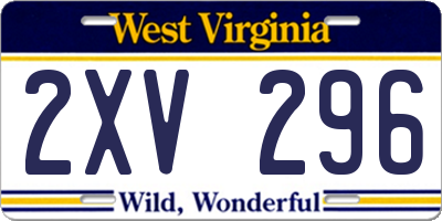 WV license plate 2XV296