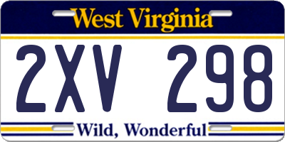 WV license plate 2XV298