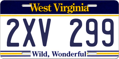 WV license plate 2XV299