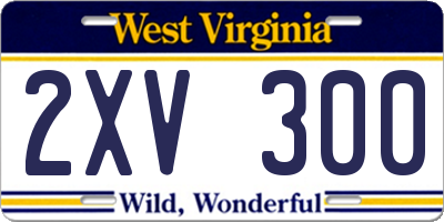 WV license plate 2XV300