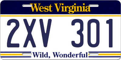 WV license plate 2XV301