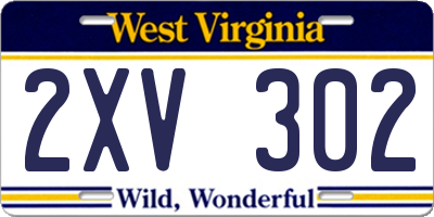 WV license plate 2XV302